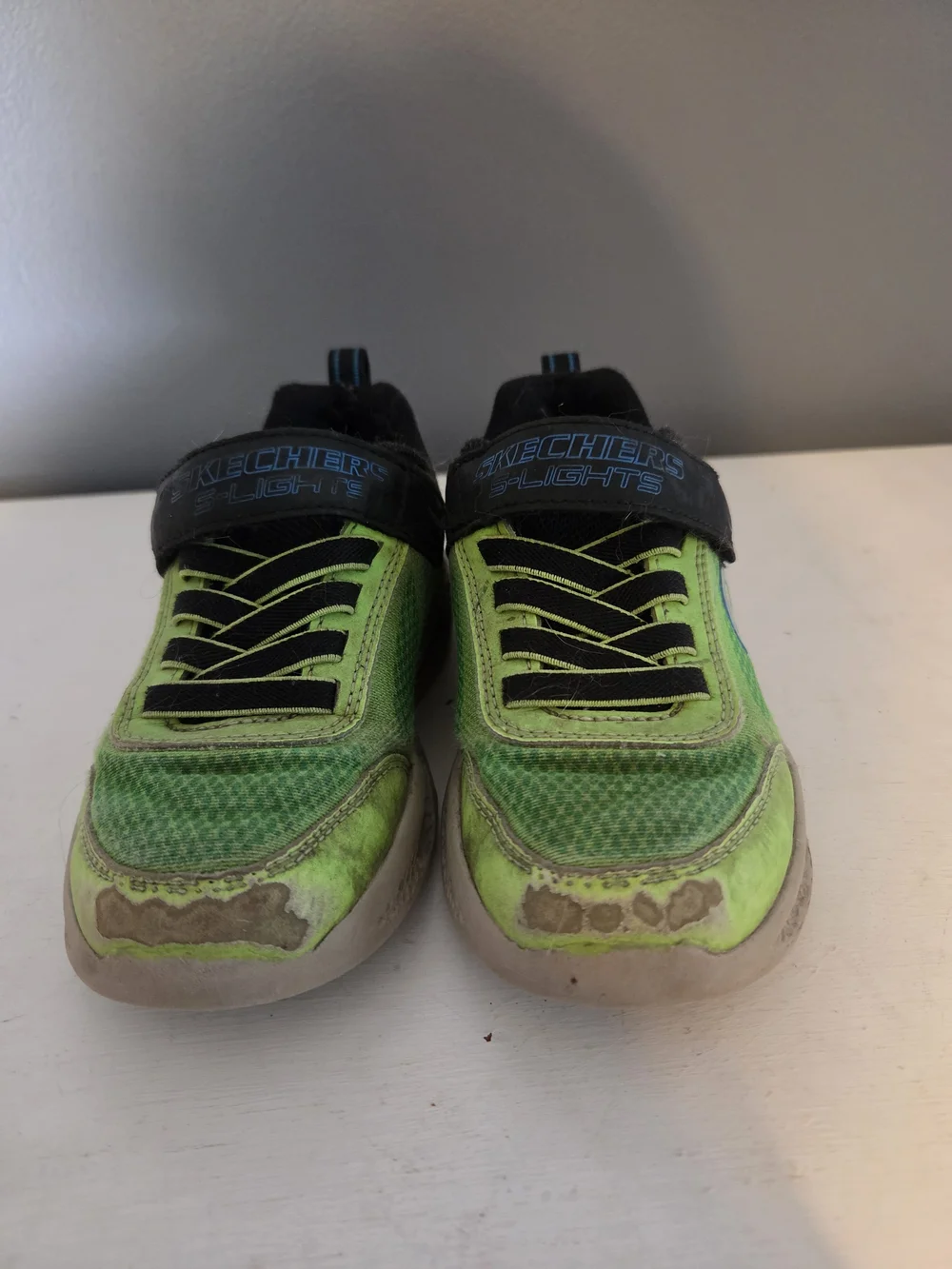Skechers Kids Black Sandals with Blue Accents